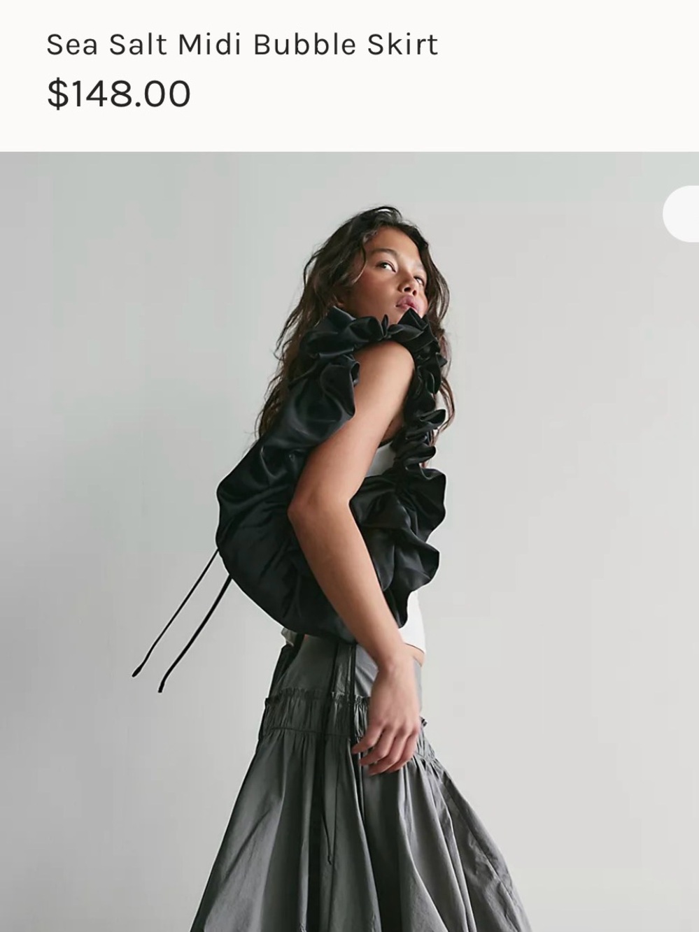 Free People NEW Women's Bubble Midi Skirt - Gray - Picture 5 of 9